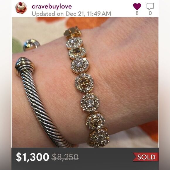SOLD! DIAMOND BRACELET - 5 STAR RATING 🙏🏻⭐️⭐️⭐️⭐️⭐️🙏🏻 - Picture 1 of 2